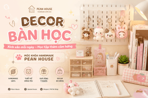 DECOR BÀN HỌC VỚI MÓC KHÓA