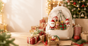 móc khóa Noel làm quà Giáng Sinh trên balo